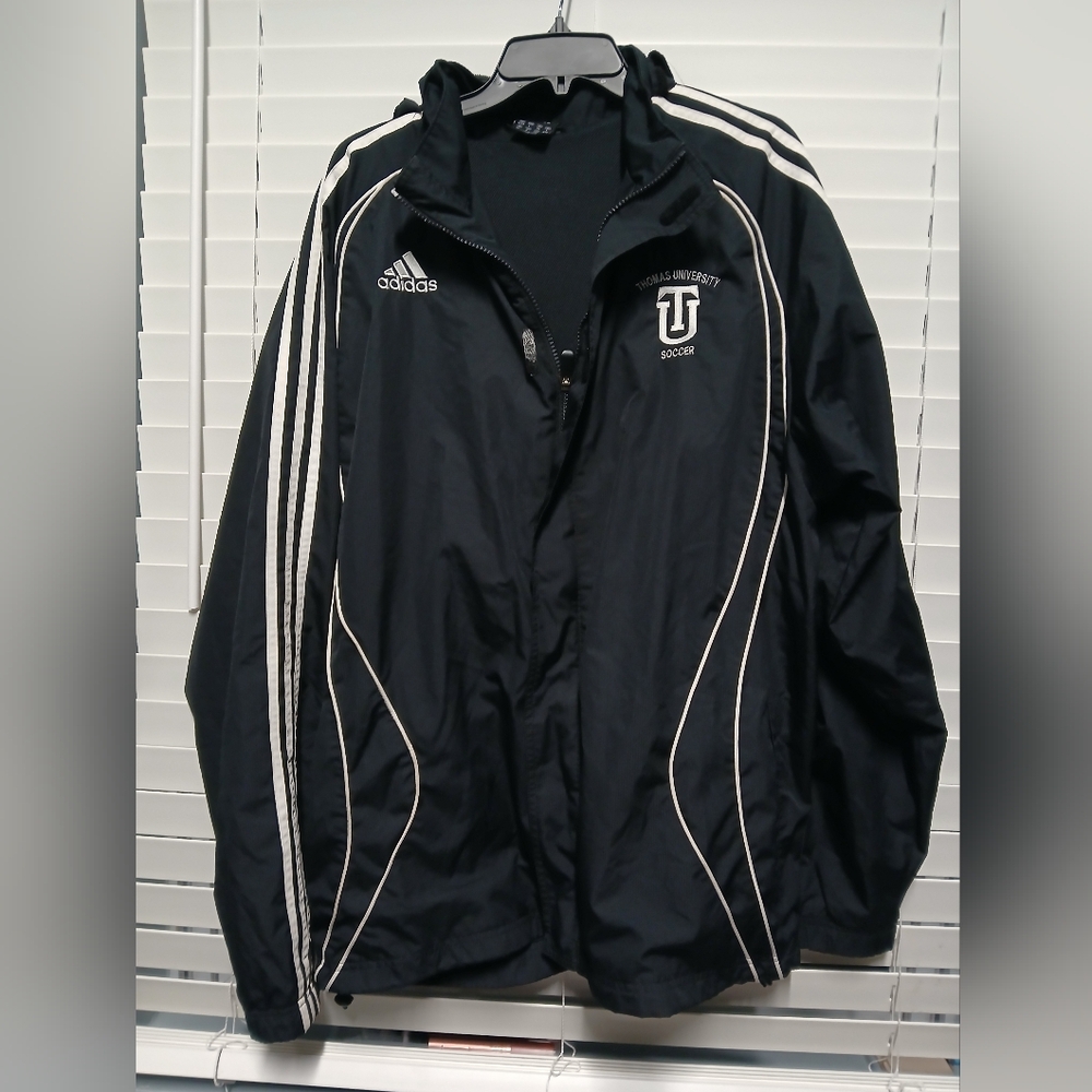 Adidas Men's Black Windbreaker Jacket Preowned Large (Clean)